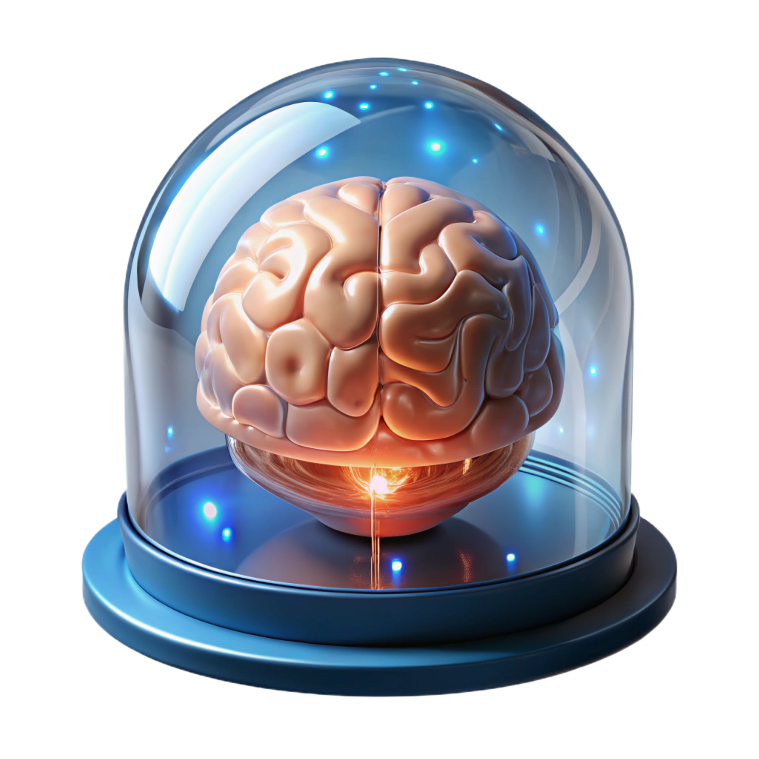 external brain in glass dome